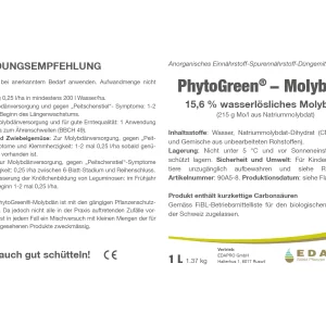 Molybdän-Blattdünger Phytogreen-Molybdän 1 Liter