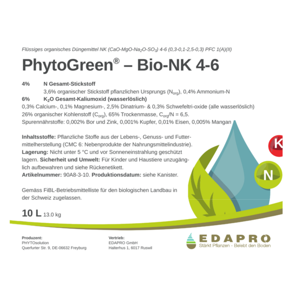 Engrais foliaire NK PhytoGreen Bio-NK 4-6 10 litres – Image 3