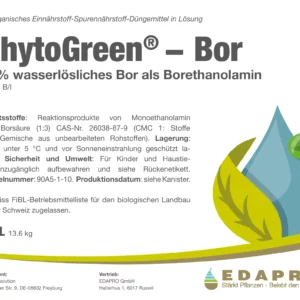 PhytoGreen Bor – Etikette Vorderseite