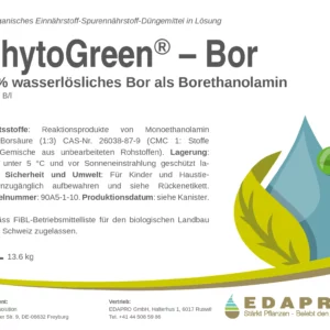 PhytoGreen Bor – étiquette, recto